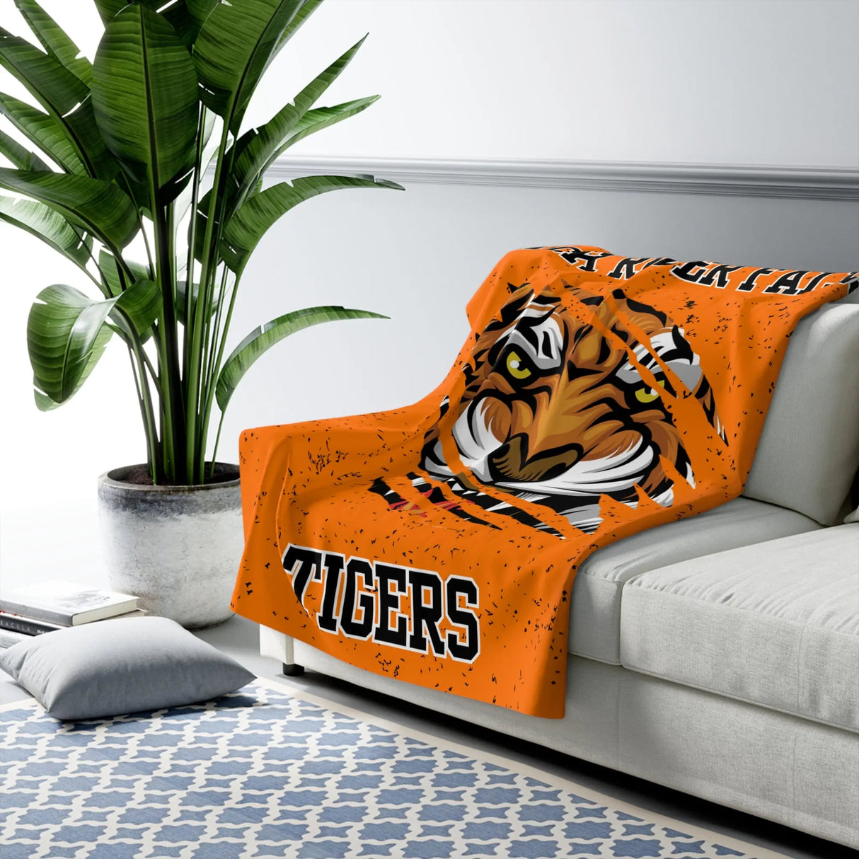 BLACK RIVER FALLS Sherpa Fleece Blanket Printify