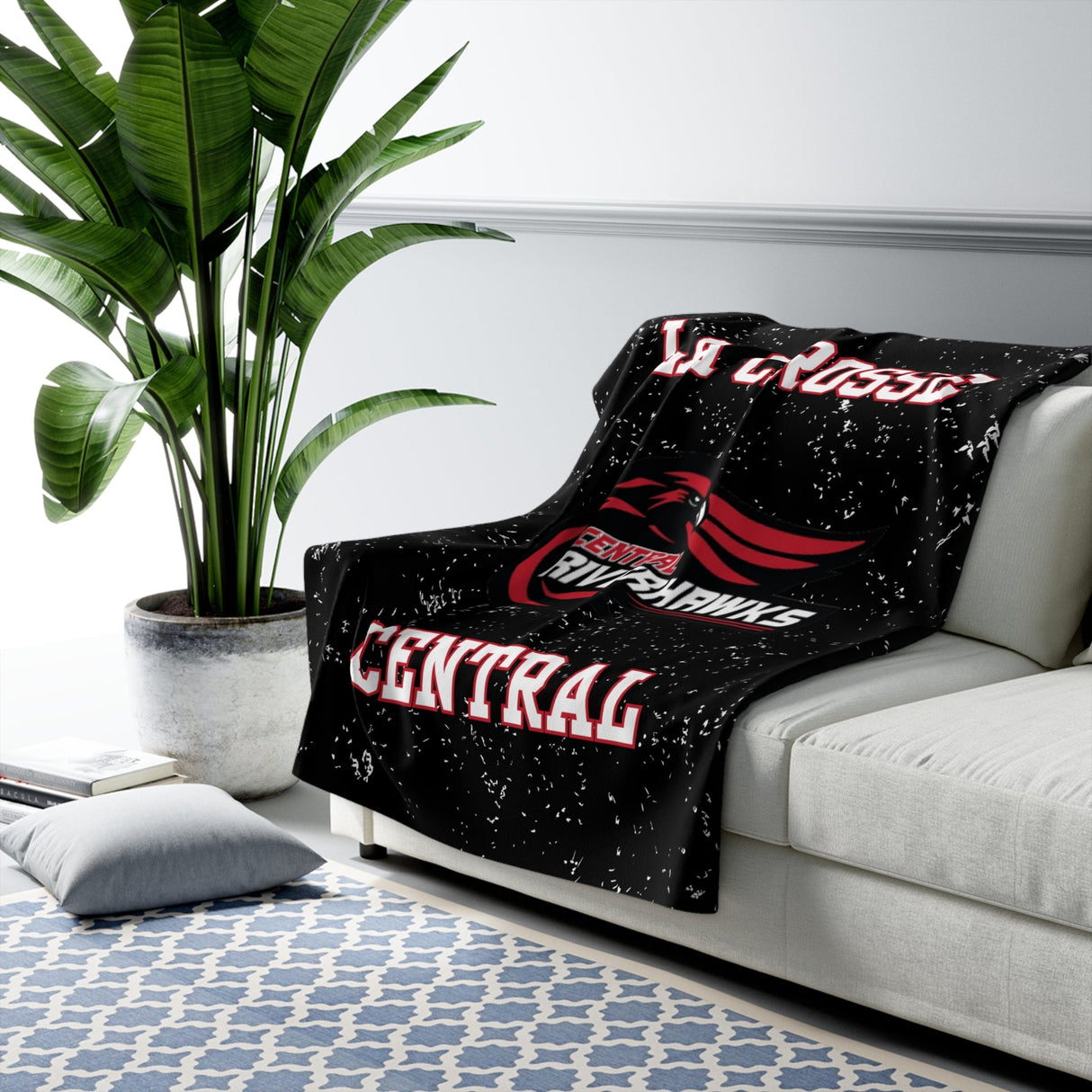 LA CROSSE CENTRAL Sherpa Fleece Blanket Printify
