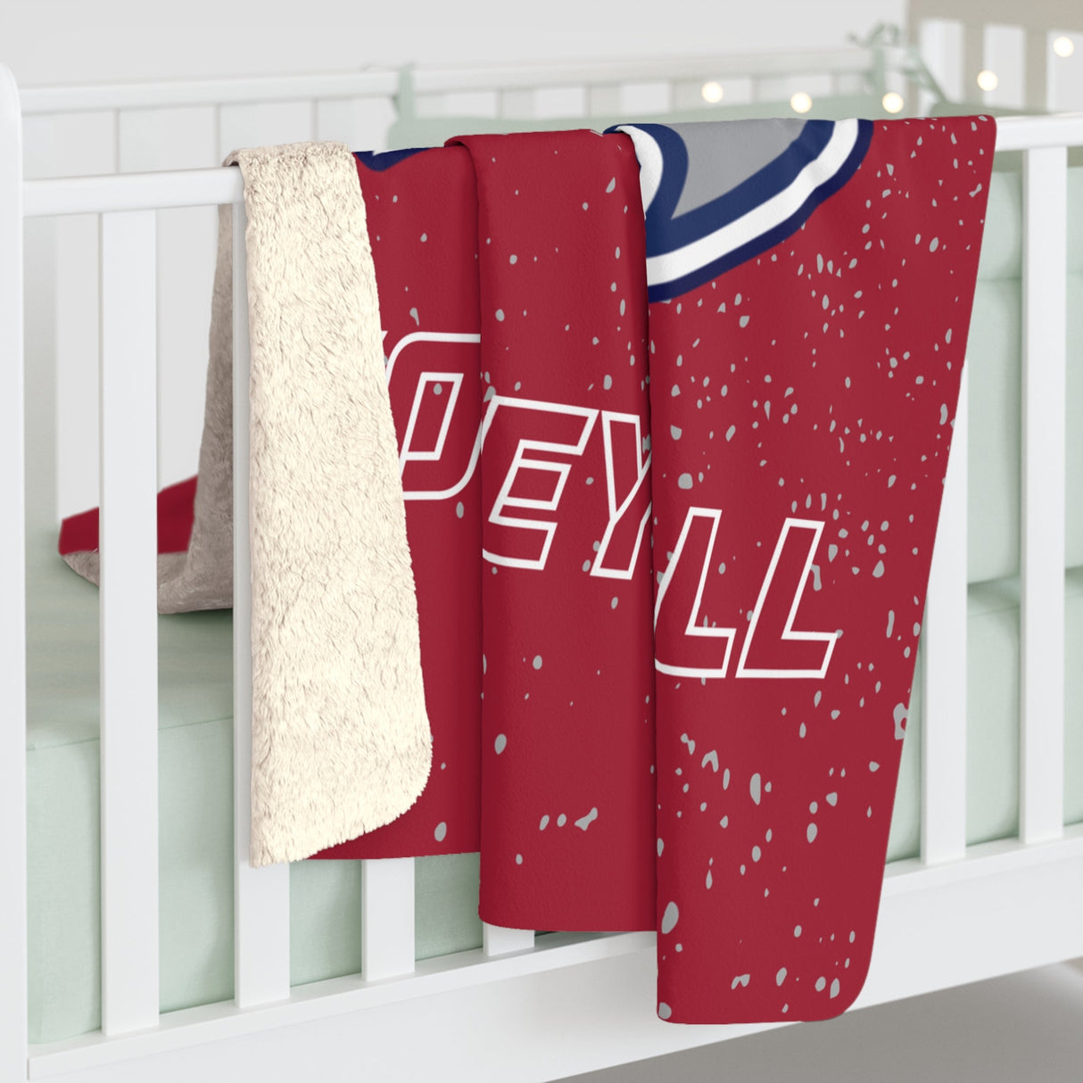 Viterbo Volleyball Red Sherpa Fleece Blanket Printify