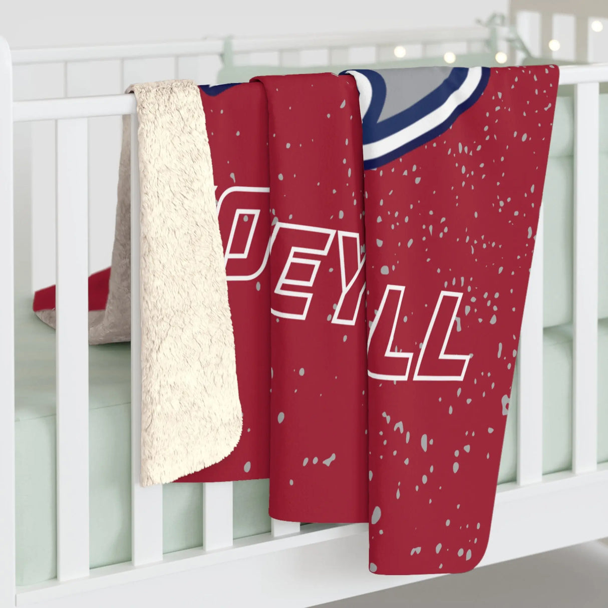 Viterbo Volleyball Red Sherpa Fleece Blanket Printify