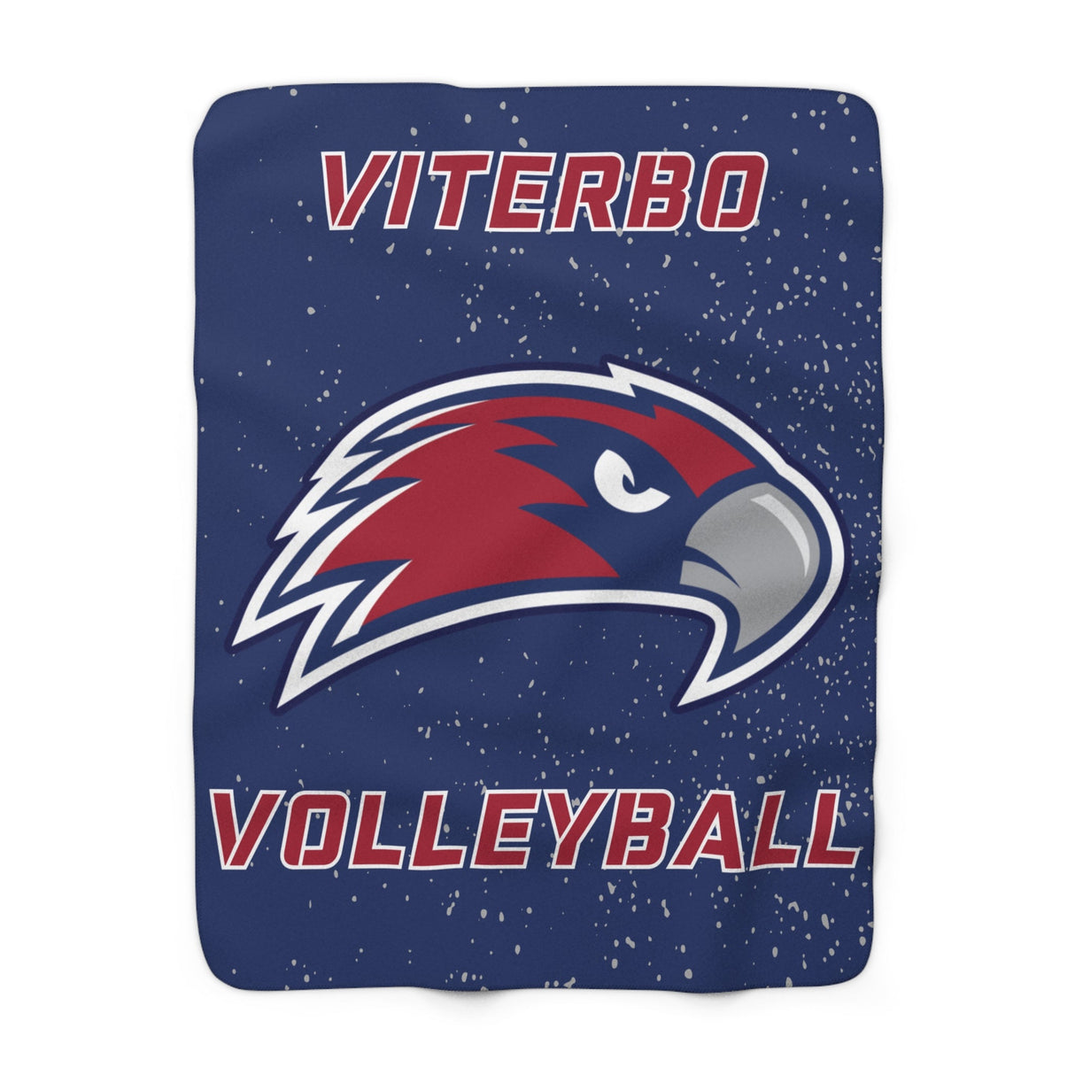 Viterbo Volleyball Navy Sherpa Fleece Blanket Printify