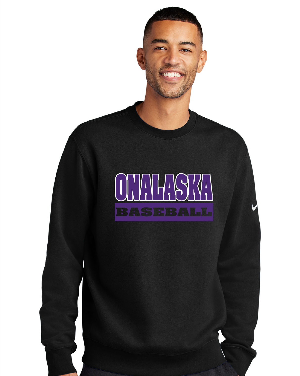 Onalaska Baseball Club Fleece Sleeve Swoosh Crew