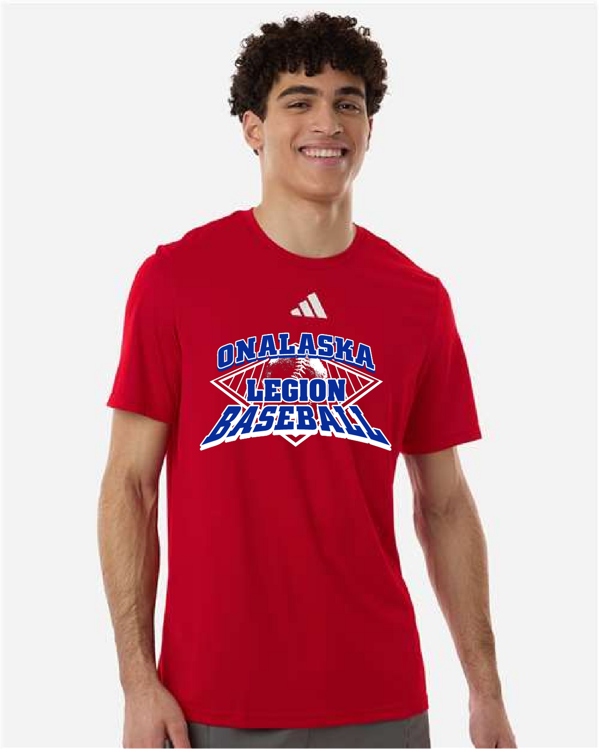 ONALASKA LEGION BASEBALL ADIDAS MENS PREGAME SHORT SLEEVE