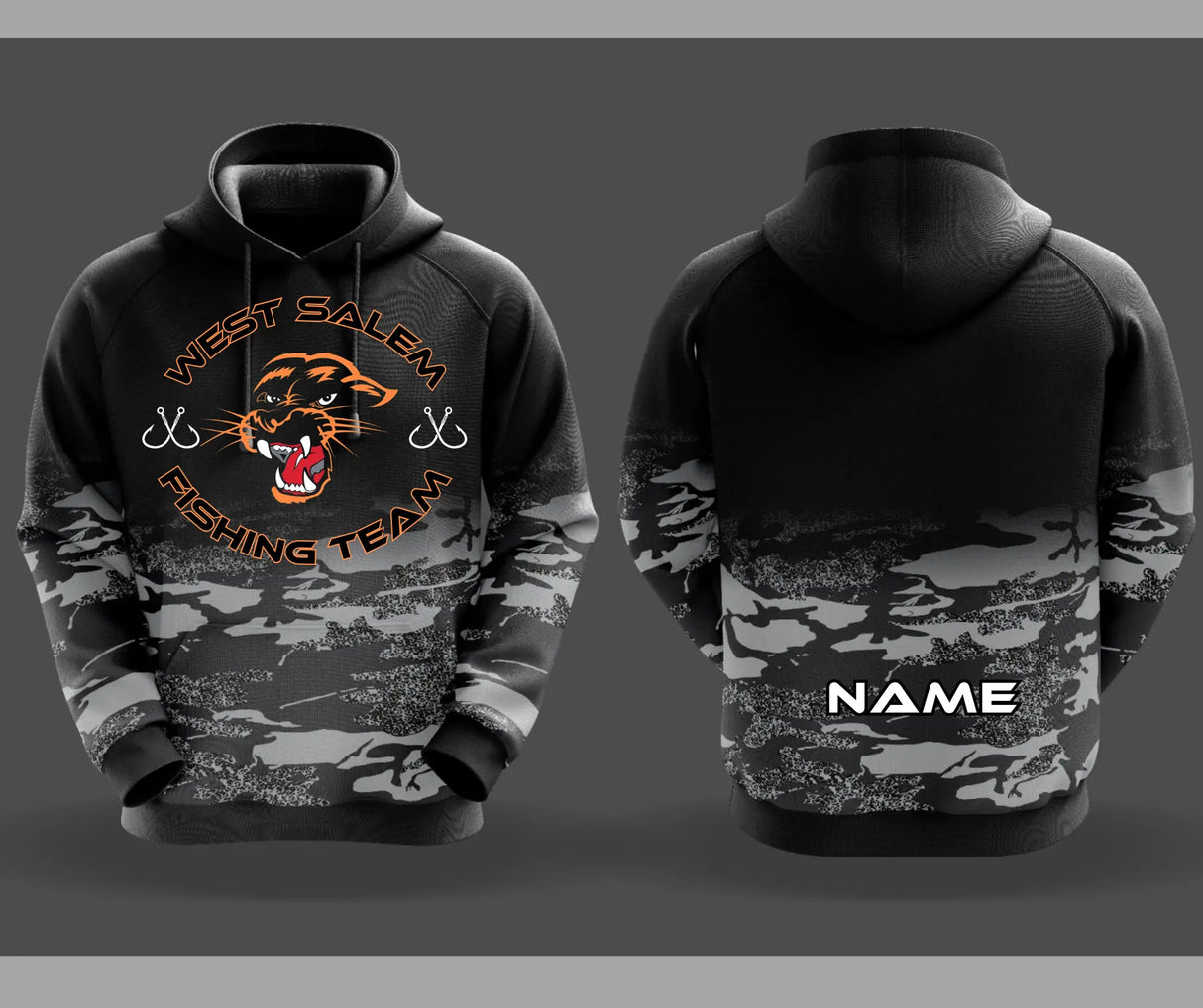 WEST SALEM FISHING TEAM CAMO HOODIE Gameday Supply llc
