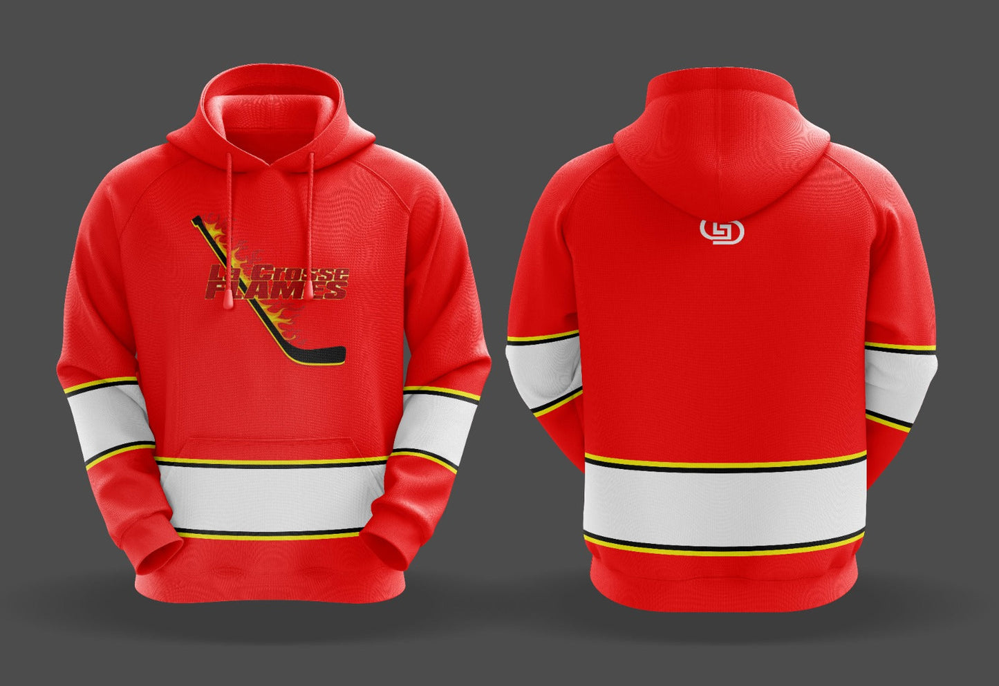 LA CROSSE FLAMES HOCKEY HOODIE Gameday Supply llc