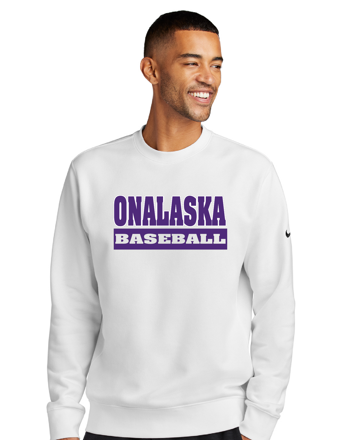 Onalaska Baseball Club Fleece Sleeve Swoosh Crew