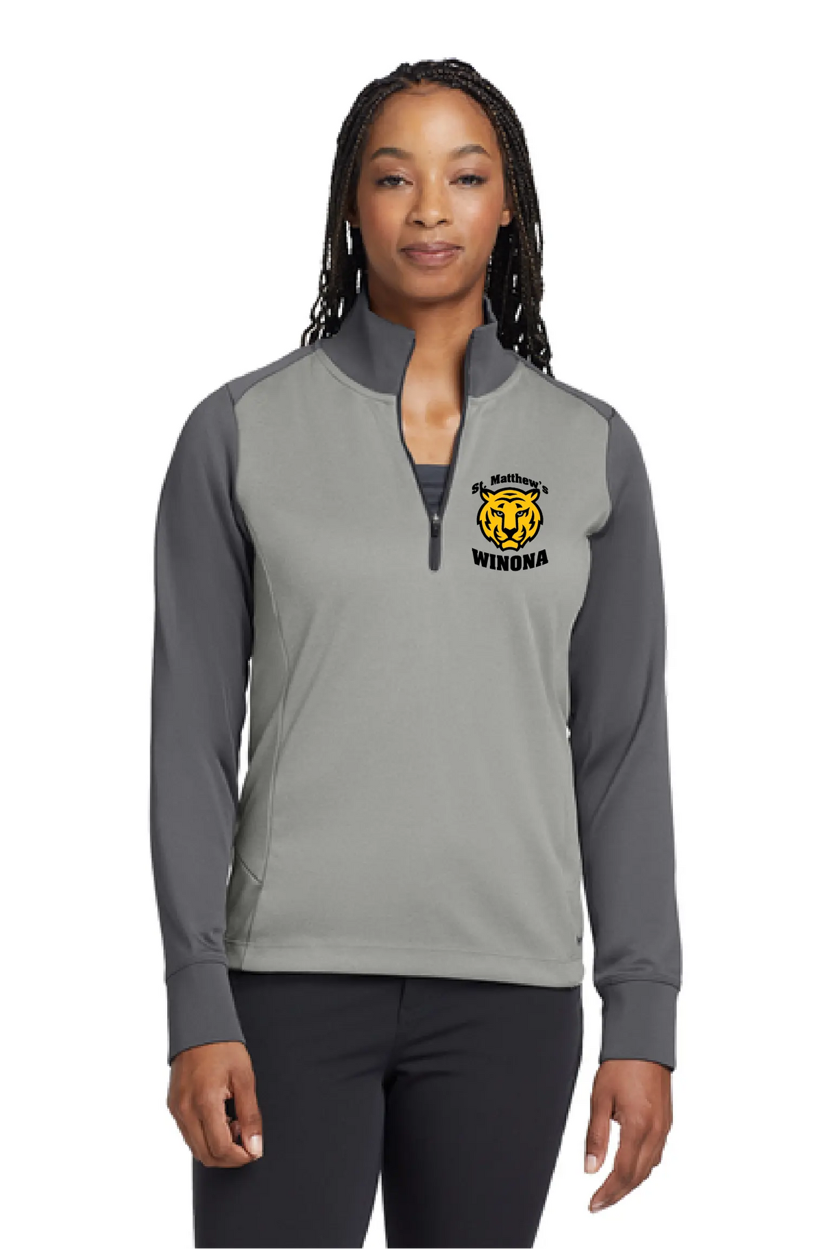 ST MATTHEWS Womens Dri-Fit 1/4 zip NIKE