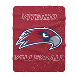 Viterbo Volleyball Red Sherpa Fleece Blanket Printify