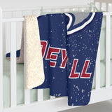 Viterbo Volleyball Navy Sherpa Fleece Blanket Printify