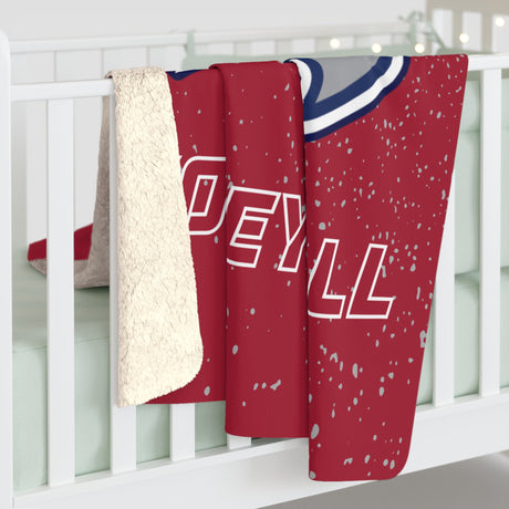 Viterbo Volleyball Red Sherpa Fleece Blanket Printify