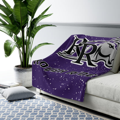 RIVER CITY ROUGH RIDERS PURPLE Sherpa Fleece Blanket