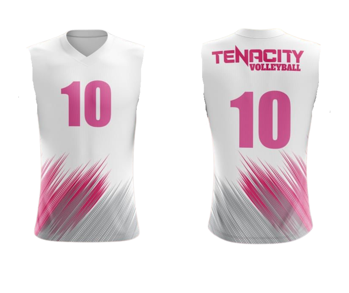 TENACITY SLEEVELESS PINK & WHITE JERSEY