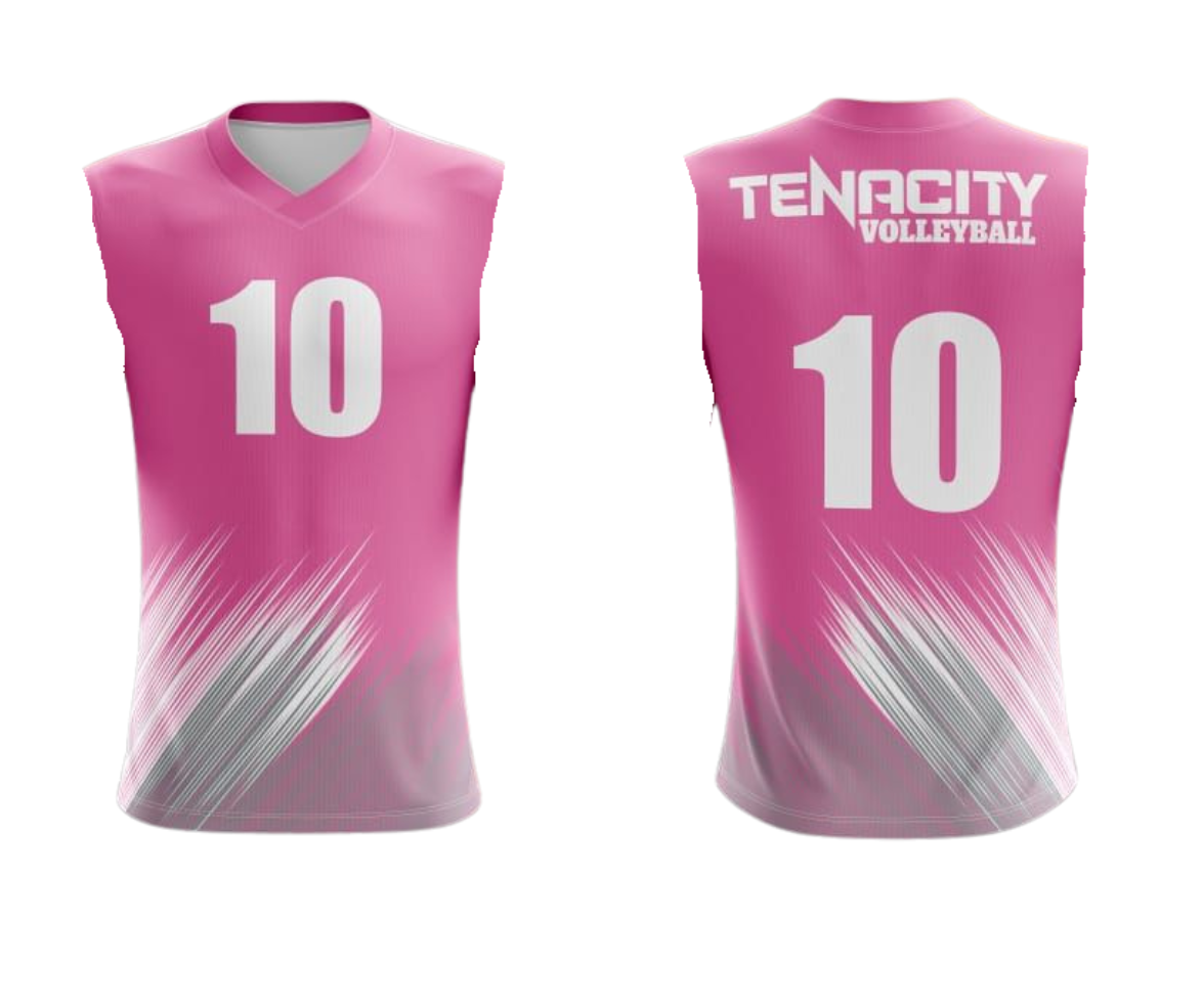 TENACITY SLEEVELESS PINK & WHITE JERSEY