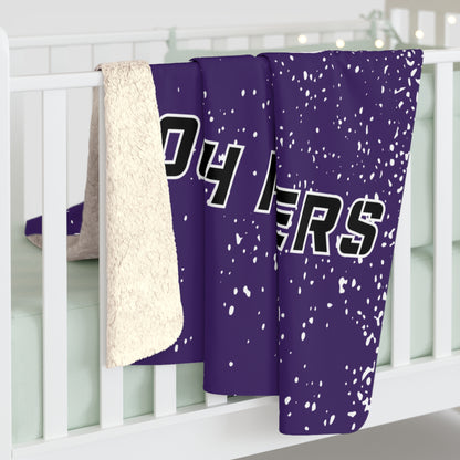 RIVER CITY ROUGH RIDERS PURPLE Sherpa Fleece Blanket