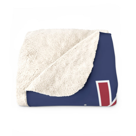 Viterbo Volleyball Navy Sherpa Fleece Blanket Printify