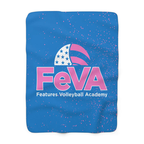 FEVA LOGO Sherpa Fleece Blanket Printify