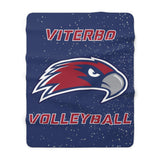 Viterbo Volleyball Navy Sherpa Fleece Blanket Printify