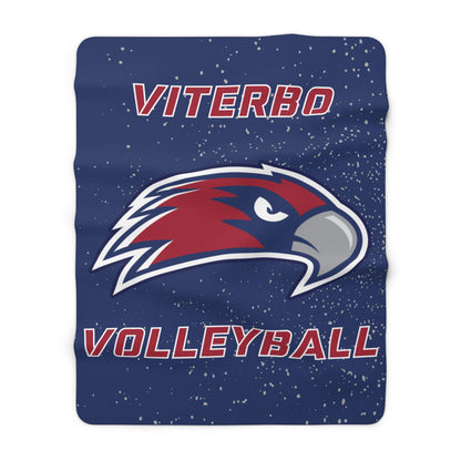 Viterbo Volleyball Navy Sherpa Fleece Blanket