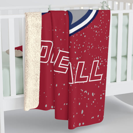 Viterbo Volleyball Red Sherpa Fleece Blanket Printify