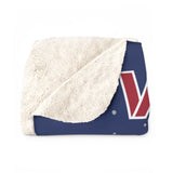 Viterbo Volleyball Navy Sherpa Fleece Blanket Printify