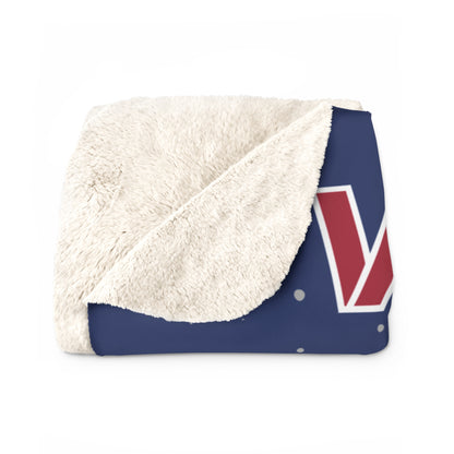 Viterbo Volleyball Navy Sherpa Fleece Blanket