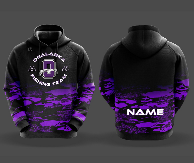 ONALASKA FISHING TEAM CAMO HOODIE Gameday Supply llc