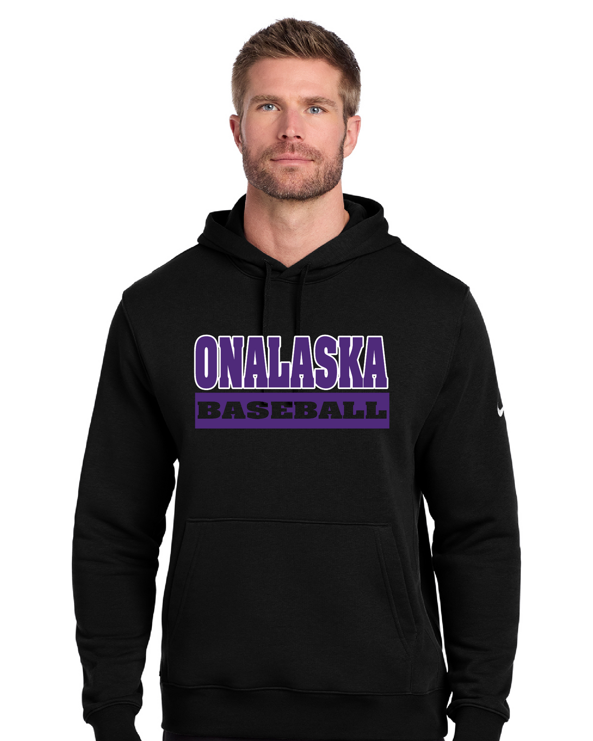 Onalaska Baseball Club Fleece Sleeve Swoosh Pullover Hoodie