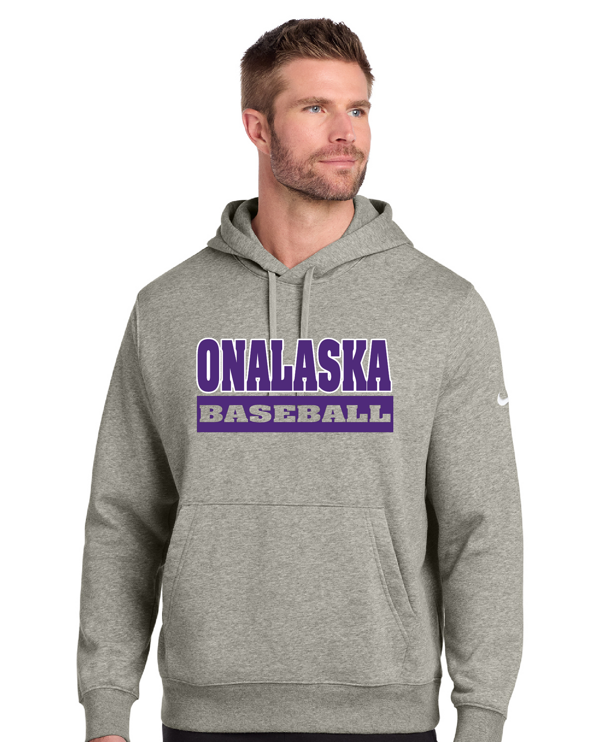 Onalaska Baseball Club Fleece Sleeve Swoosh Pullover Hoodie