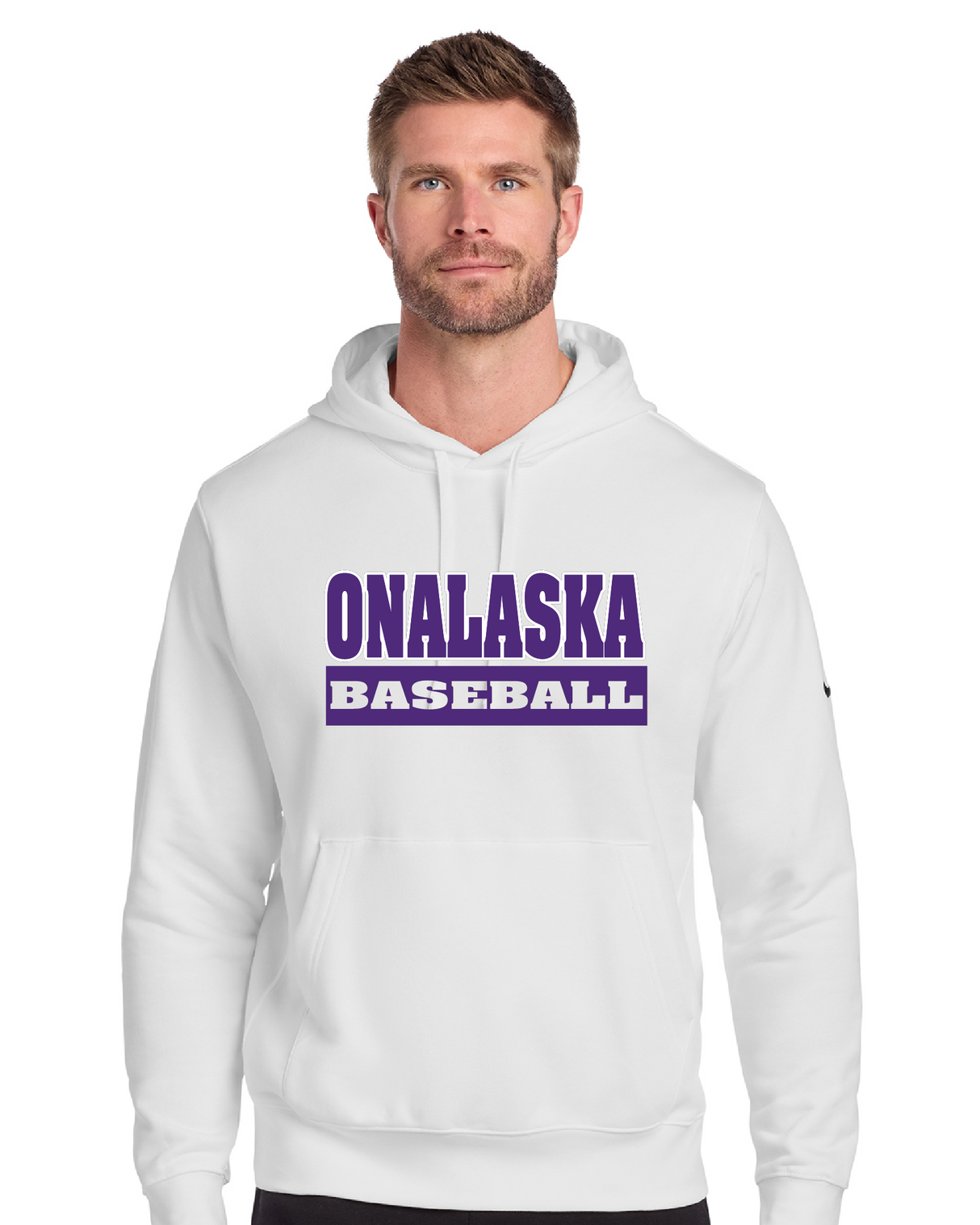 Onalaska Baseball Club Fleece Sleeve Swoosh Pullover Hoodie