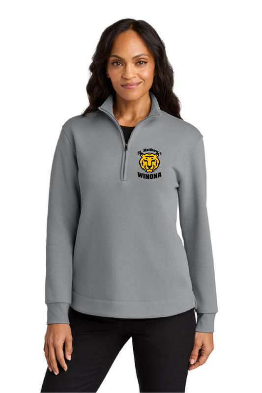 ST MATTHEWS Womens POLY BLEND 1/4 zip (PORT AUTHORITY)