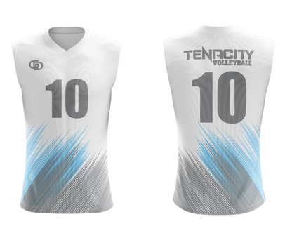 TENACITY SLEEVELESS CAROLINA & WHITE JERSEY