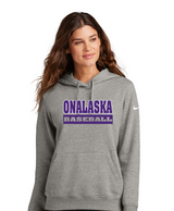 Onalaska Baseball Women's Club Fleece Sleeve Swoosh Pullover Hoodie