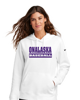 Onalaska Baseball Women's Club Fleece Sleeve Swoosh Pullover Hoodie