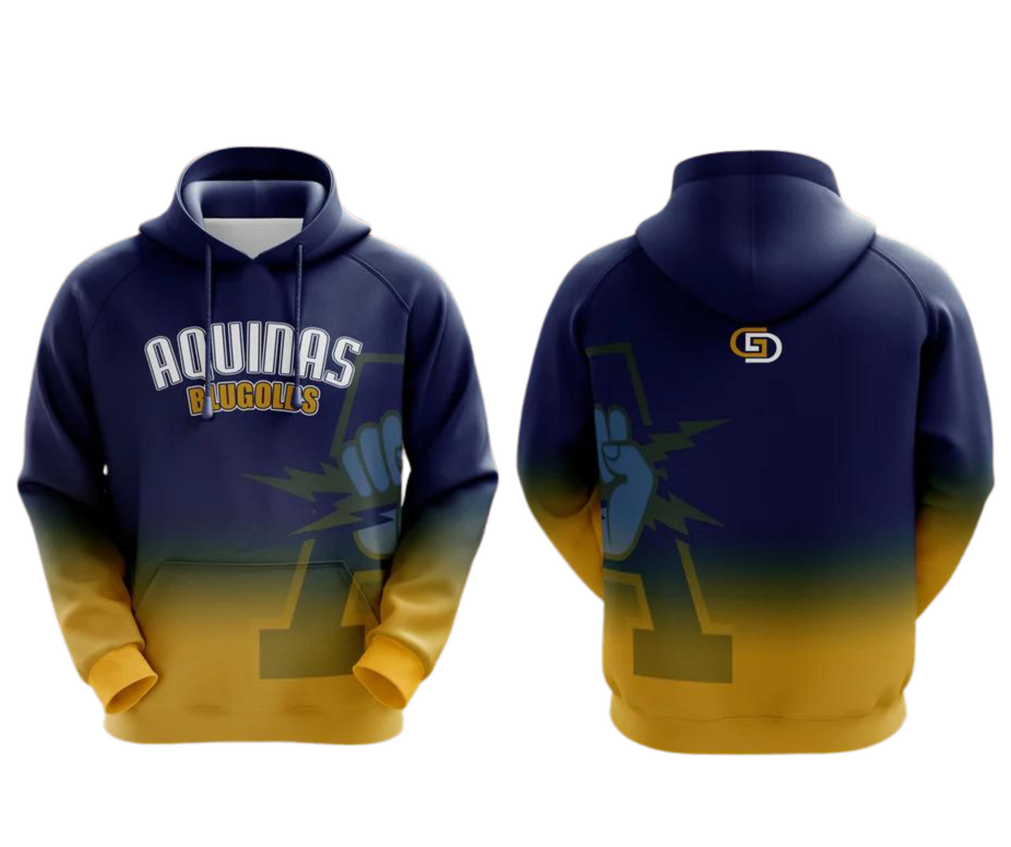 Aquinas HS Blugold Sublimated Hoodie